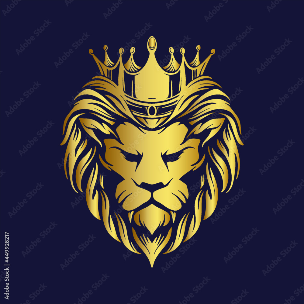 Elegant lion king royal logo company illustrations Premium Vector Elegant lion king royal logo company illustrations Premium Vector