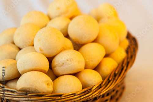 basket full of  cheese bread 