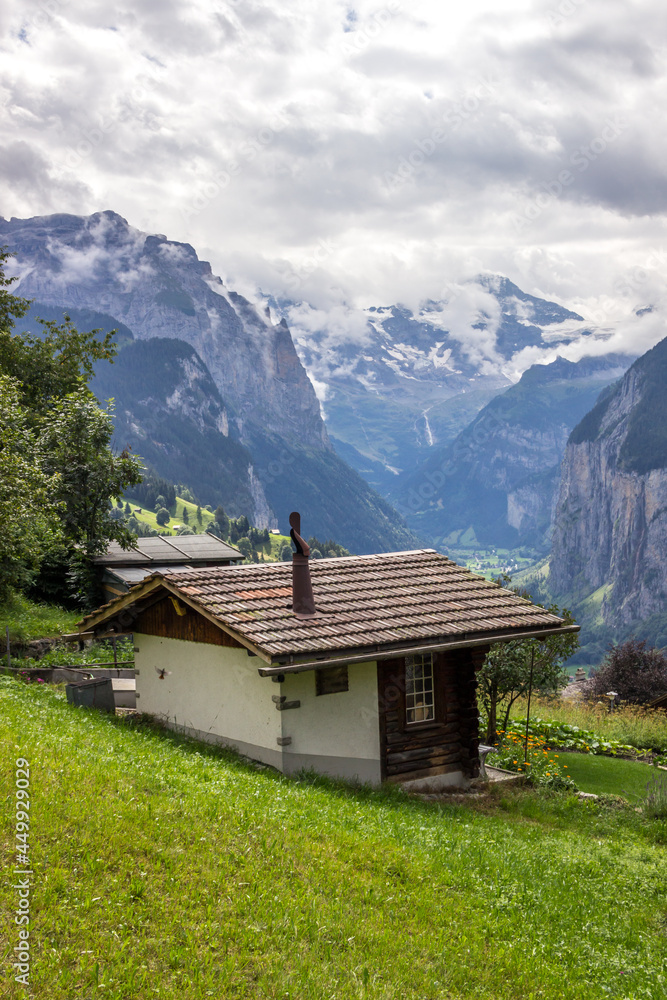 summer in Lauterbrunnen Valley in Switzerland
