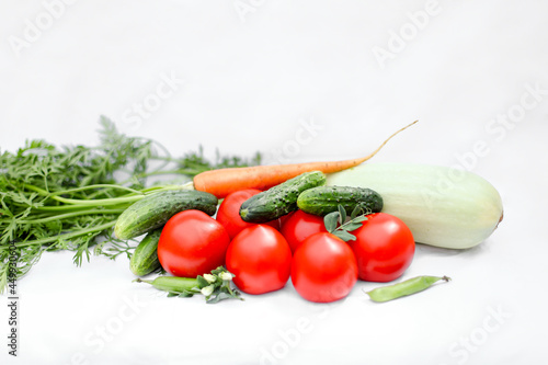 fresh vegetables on a white background 