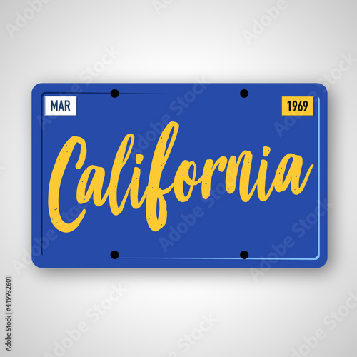 Retro California License Plate Highway Road Trip Car Plate