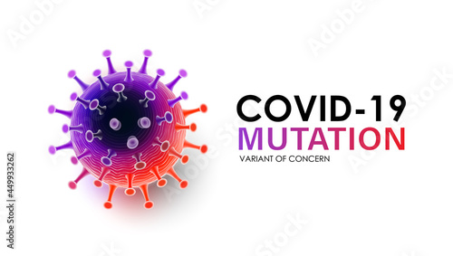 Coronavirus Variant disease, COVID-19 mutation with typography, Variant of Concern concept, vector illustration