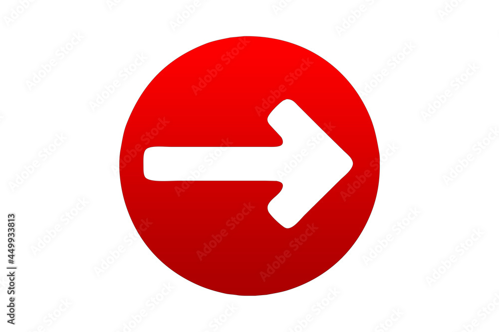 right arrow illustration on red background right arrow illustration on red background