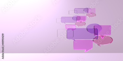 Floating speech bubbles - 3D render