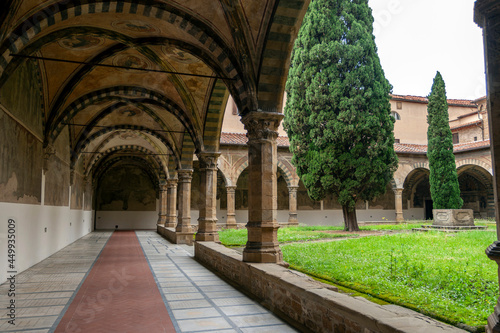 The courtyard of the Santa Maria Novella church in Florence photo
