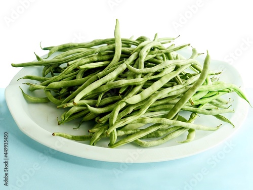 green,long husks of string-bean vegetable