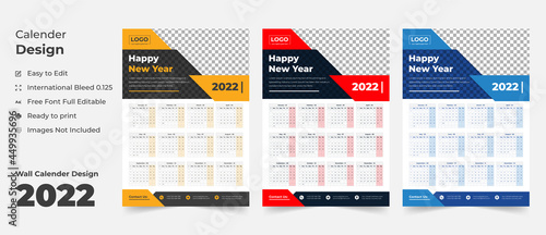 Wall Calendar 2022, Wall calendar design template for 2022, simple, clean, and elegant design Calendar for 2022,2022 wall calendar template design, Wall calendar 2022.