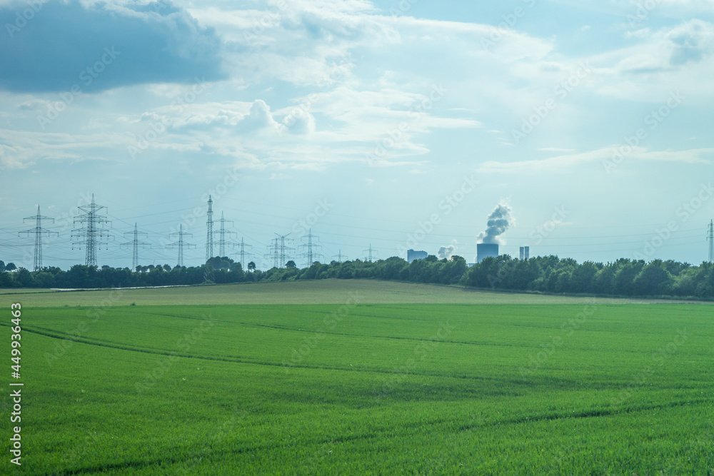 SCENIC VIEW OF FIELD AGAINST SKY nuclear power plant
