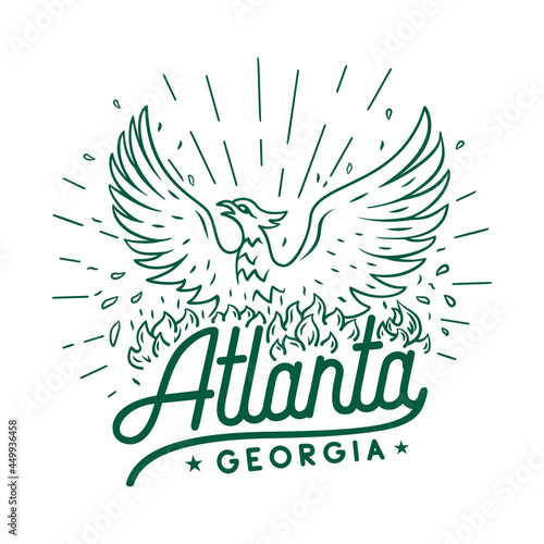 Atlanta Georgia. City of Atlanta. Vector and illustration.
