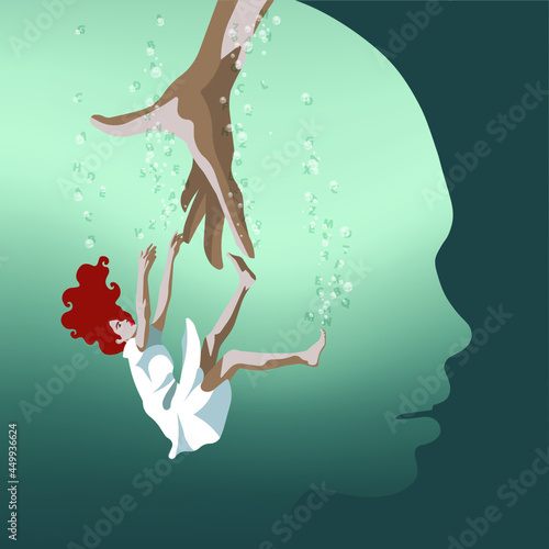 Neurodiversity - Neuroscience - Hand saving Drowning Woman