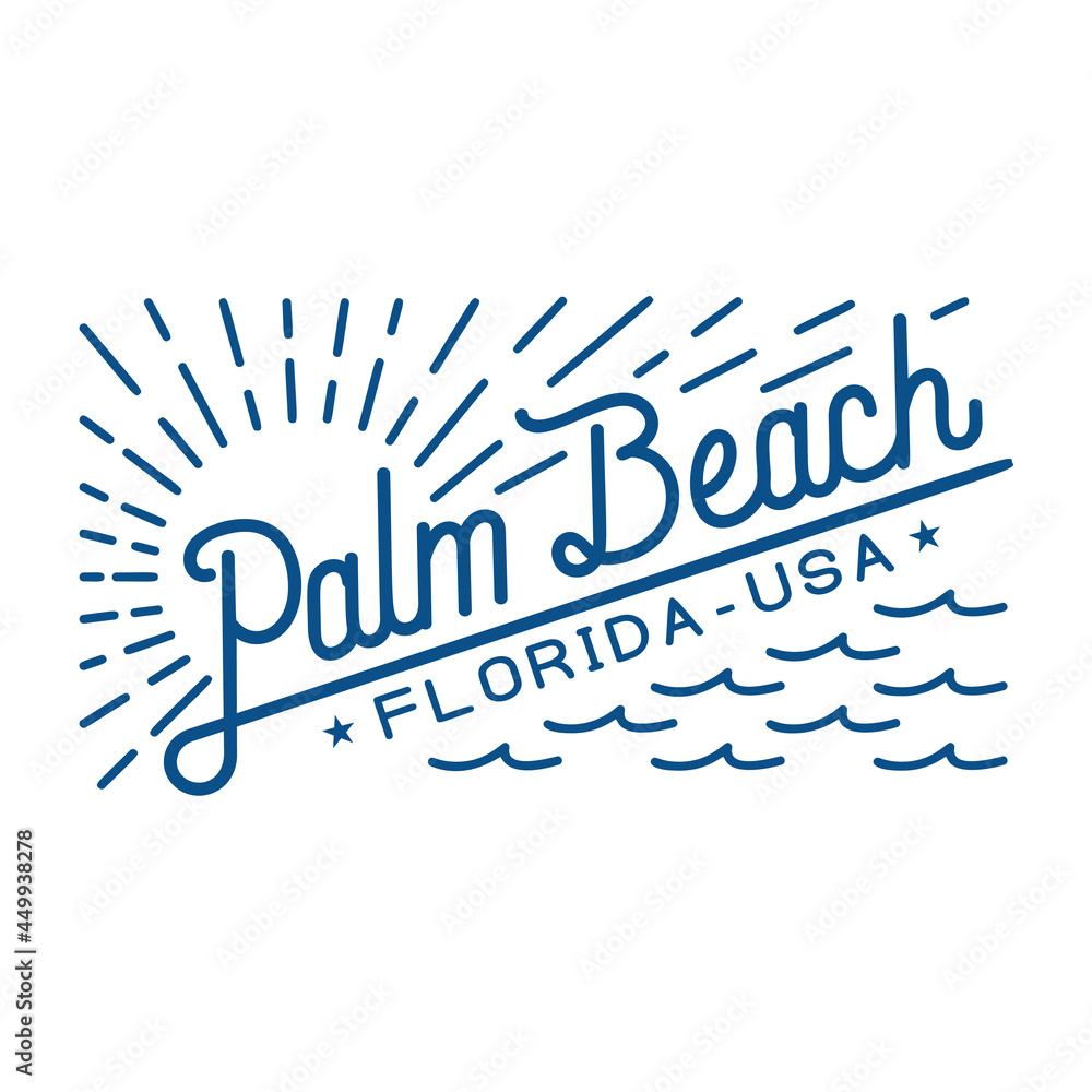 Fototapeta premium Palm Beach vector design template. Vector and illustrator. 