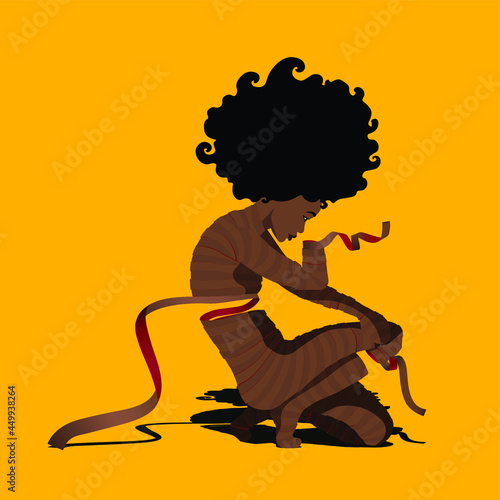 Psychopathology - Mental Health Disorder - Agoraphobia - body of a black woman falling apart