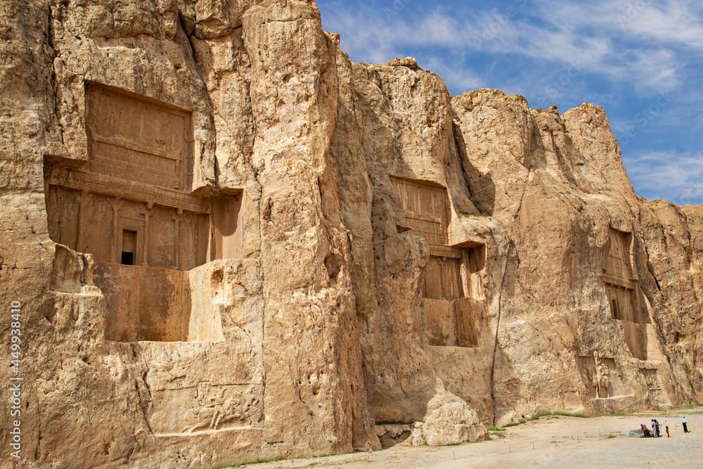 Ancient tombs of Persian kings known as Naqshe Rustam in Shiraz, Iran