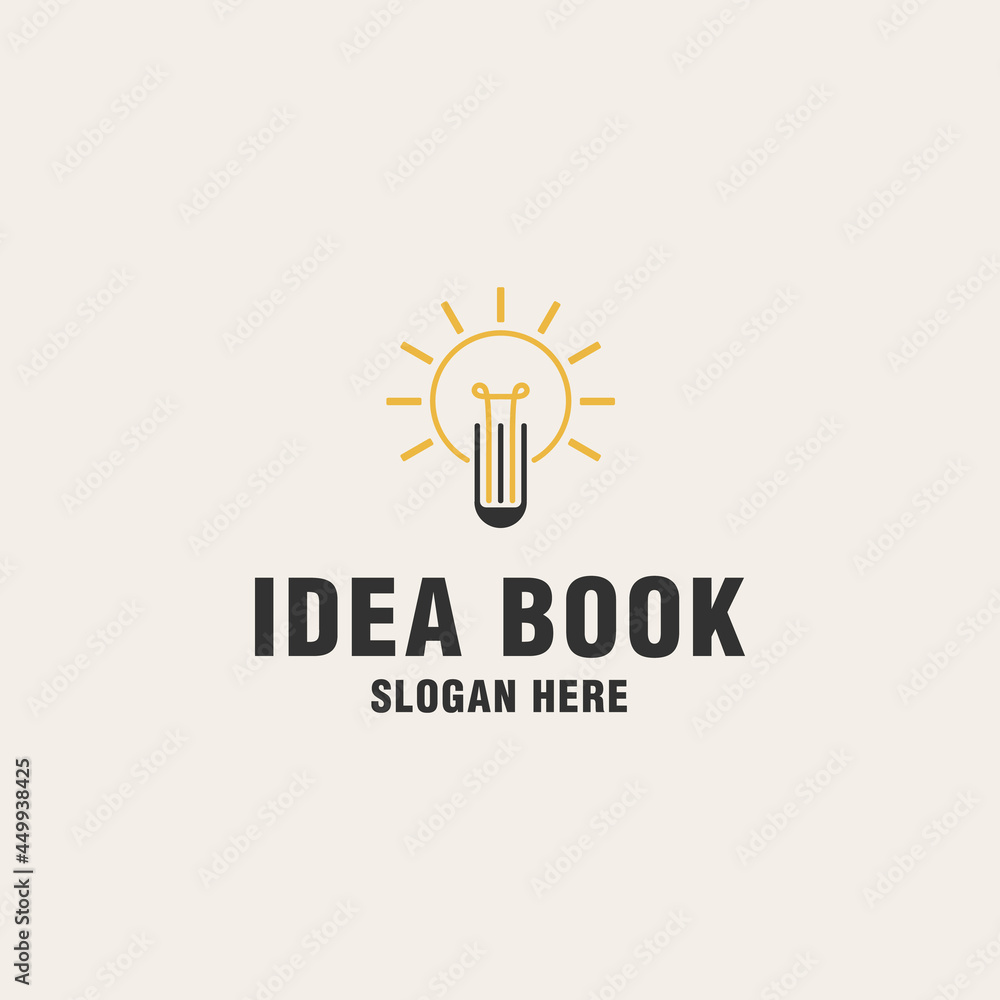 Idea book logo template on monogram style