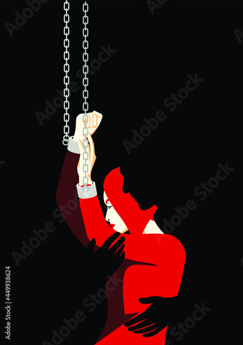 Psychopathology - Mental Health Disorder - Stockholm Syndrome - woman chained by man's shadow