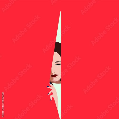 Psychopathology - Mental Health Disorder - Agoraphobia -  woman behind curtain