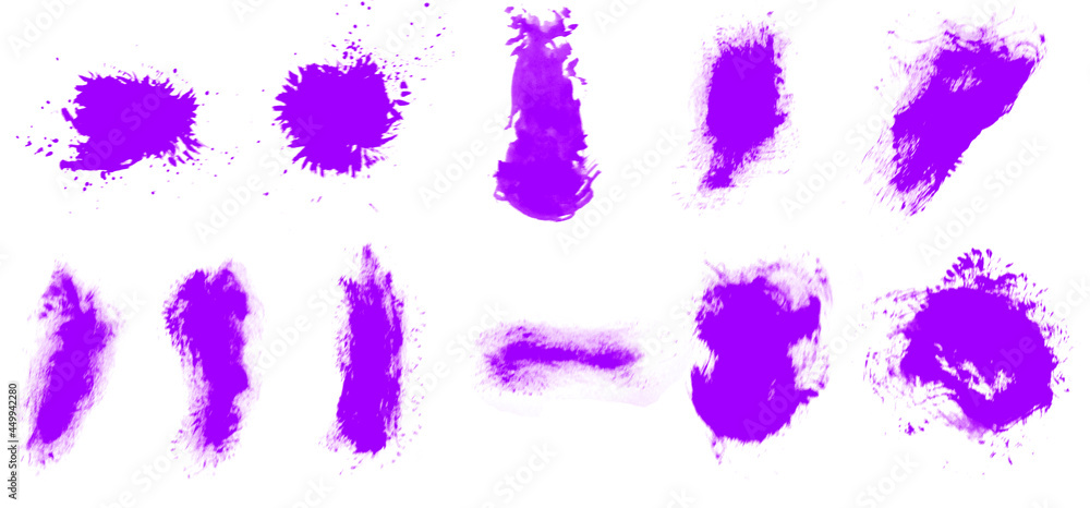 Beautiful purple set of brushes for draw Beautiful purple set of brushes for draw