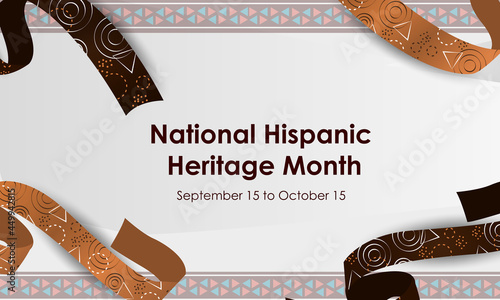 Hispanic National Heritage Month in September and October. Hispanic and Latino culture. Latin American patterns.