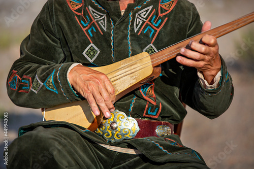 Quadro em tela Traditional stringed musical instrument known as Komuz, Kyrgyzstan