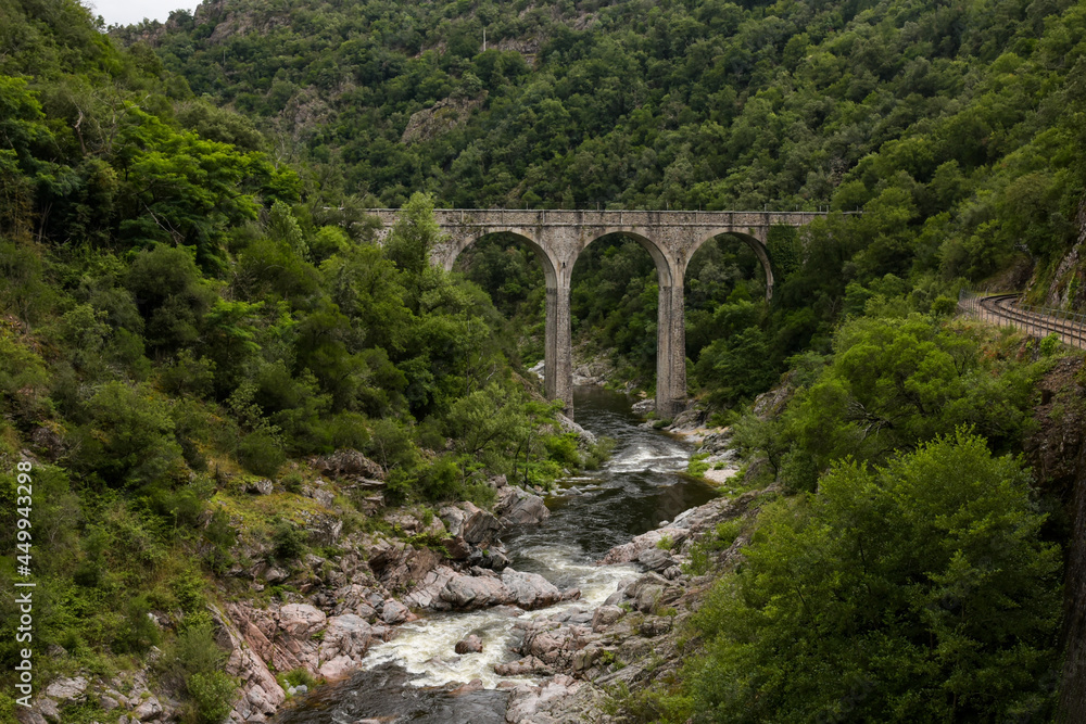 view on an aqueduct during the visit with the ardeche train