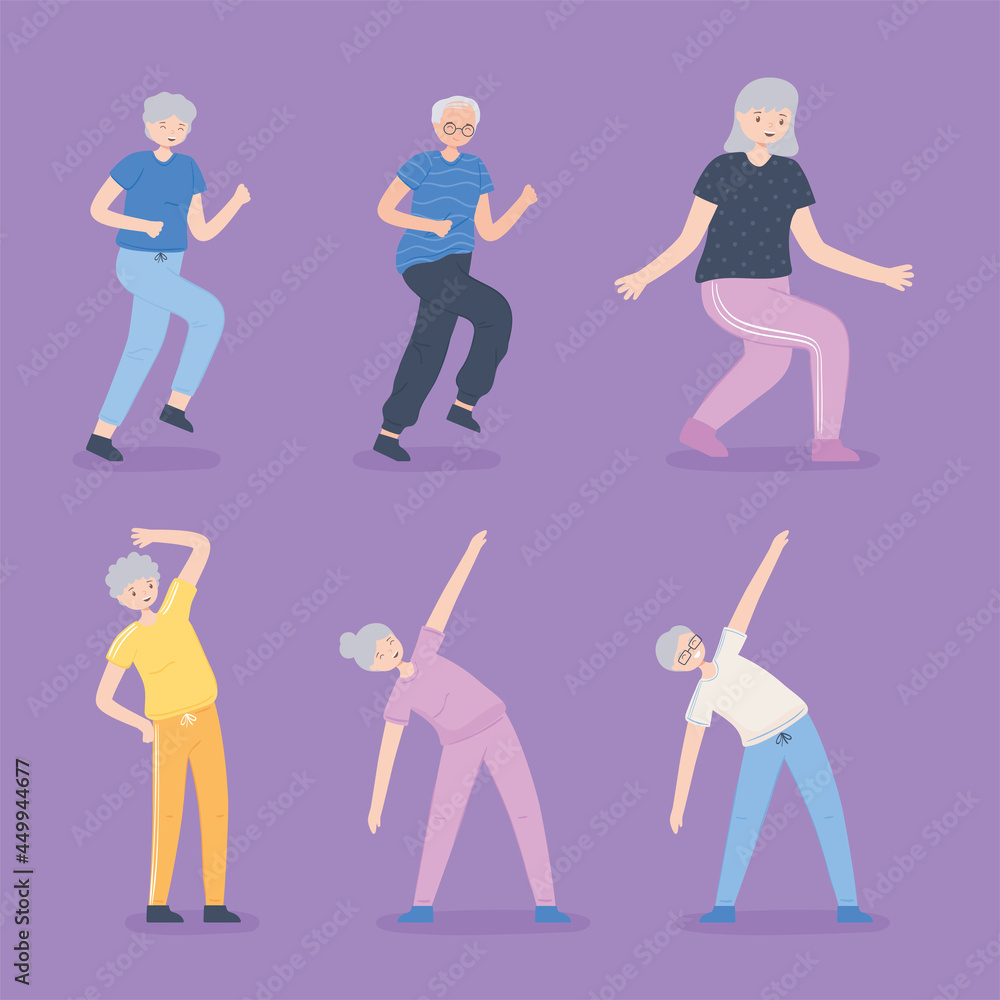 elderly people doing exercise elderly people doing exercise