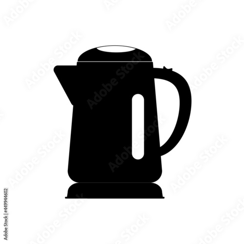 Electric kettle silhouette, kitchen appliance for heating water