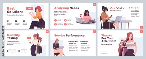 Presentation and slide layout background. Design template with business people. Use for business annual report, flyer, marketing, leaflet, advertising, brochure, modern style. Vector