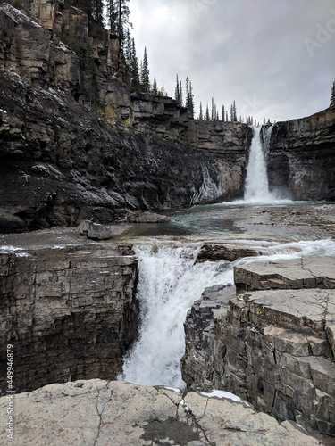 Crescent Falls Nordegg Alberta Canada Waterfall View