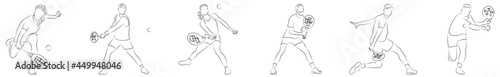 Tennis Spieler Olympia 2021 Vektor Grafik Konturen Zeichnungen Lineart