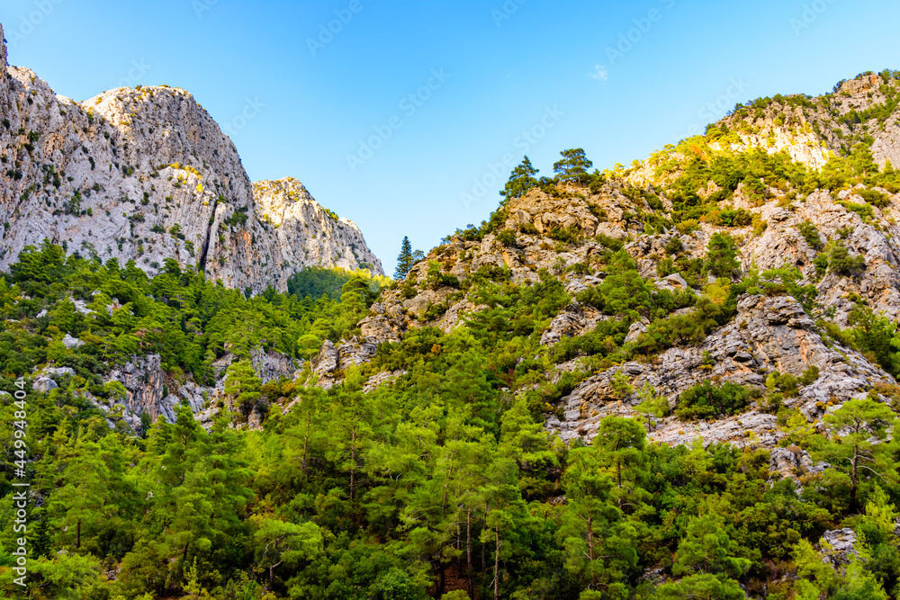 Rocks in canyon not far from the city Kemer. Antalya province, Turkey