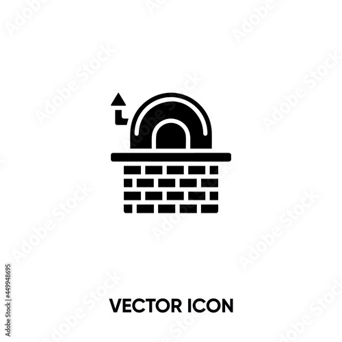 Stone oven vector icon. Modern, simple flat vector illustration for website or mobile app.Pizza oven symbol, logo illustration. Pixel perfect vector graphics	