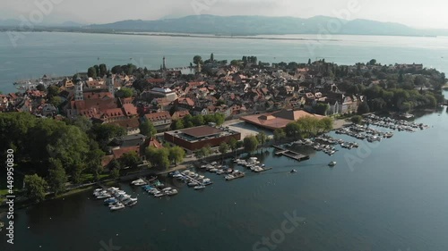 Aerial view of beautiful island town Lindau in Germnany, Bavaria photo