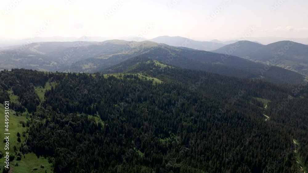 aerial view of carpathian mountain range at summer daylight aerial view of carpathian mountain range at summer daylight