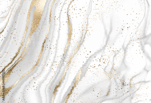 Minimalist gray marble canvas abstract painting background with gold texture.