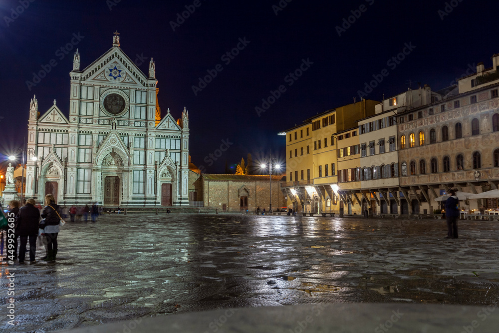 Santa Croce on a summer night in Florence