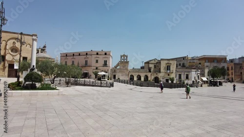 Matera city center on a sunny summer day., In the region of Basilicata, in Southern Italy. July-28-2021