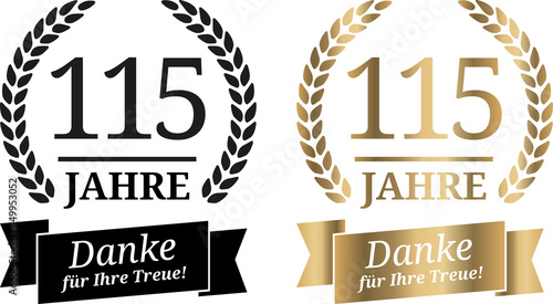 Signet 115 Jahre Gold und Schwarzweiß