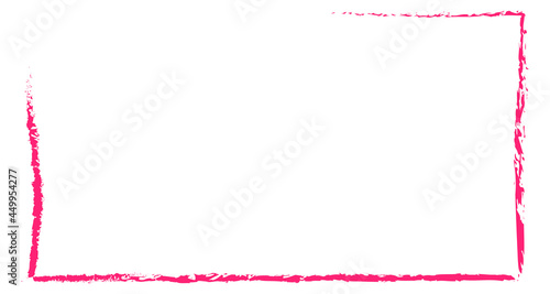 Red frame in grunge style with copy space. Vector illustration.