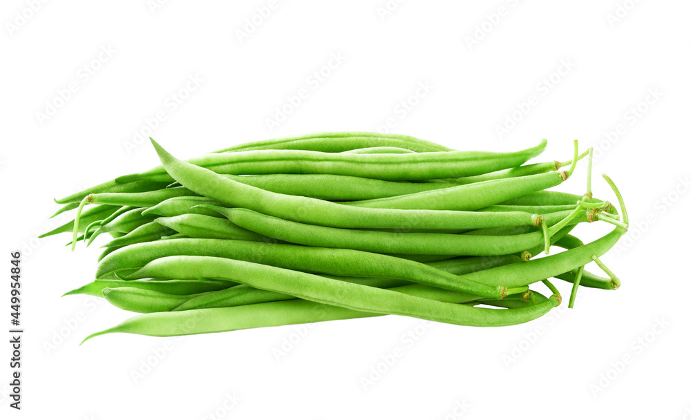 green beans handful isolated on white background. green beans handful isolated on white background.