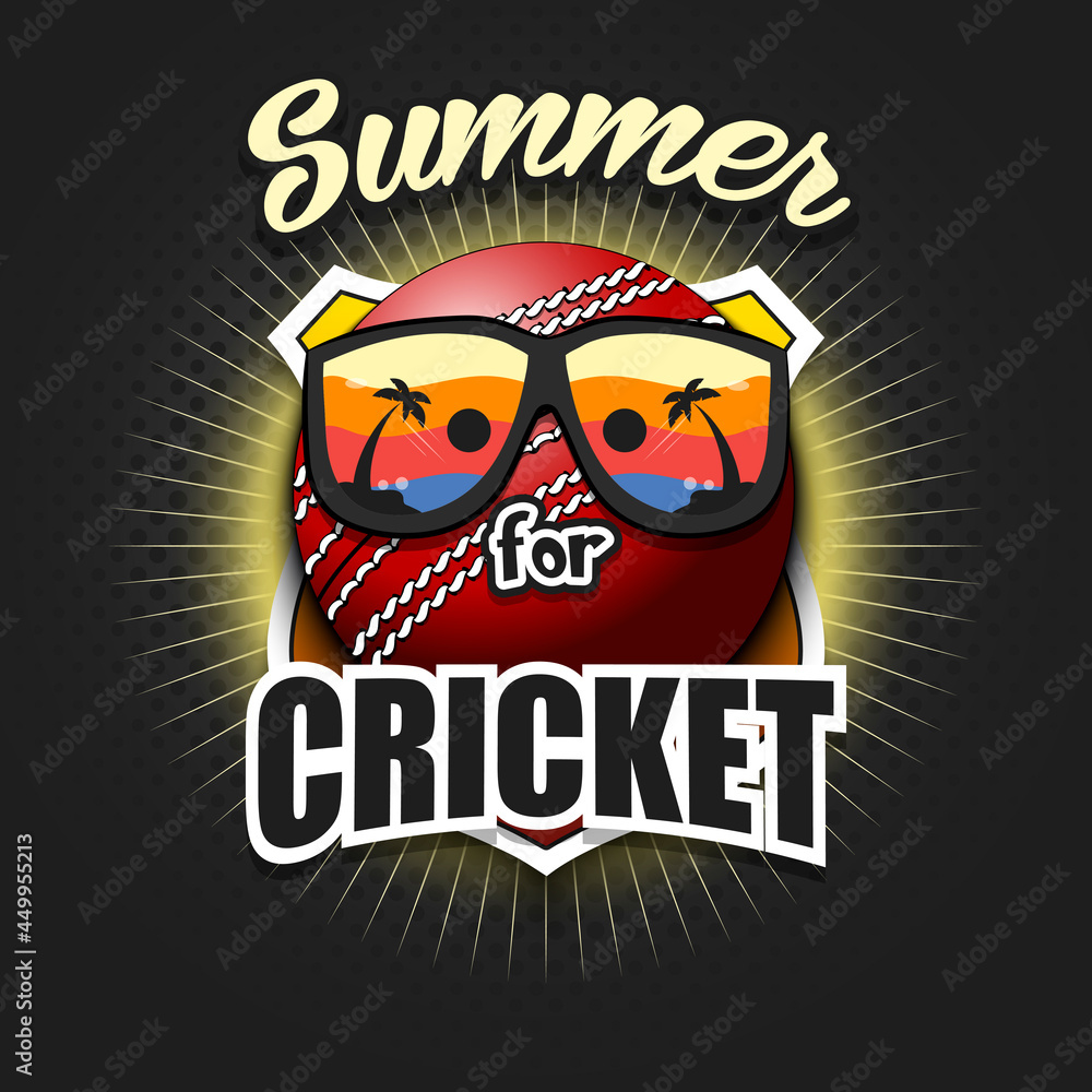 Summer cricket logo. Summer for cricket