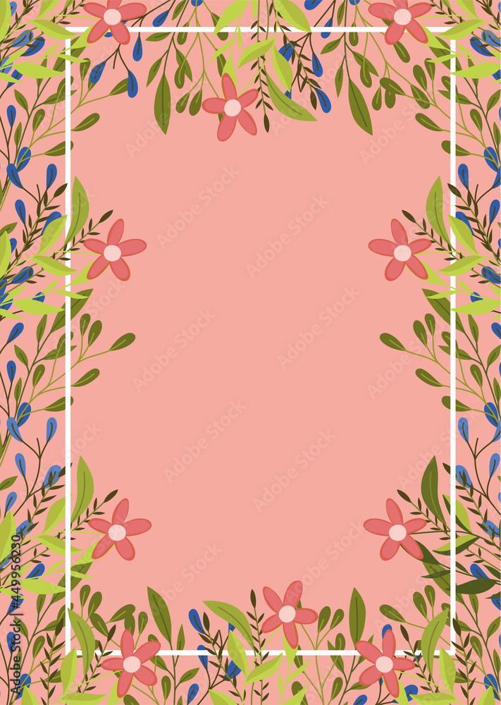 spring frame with flowers spring frame with flowers