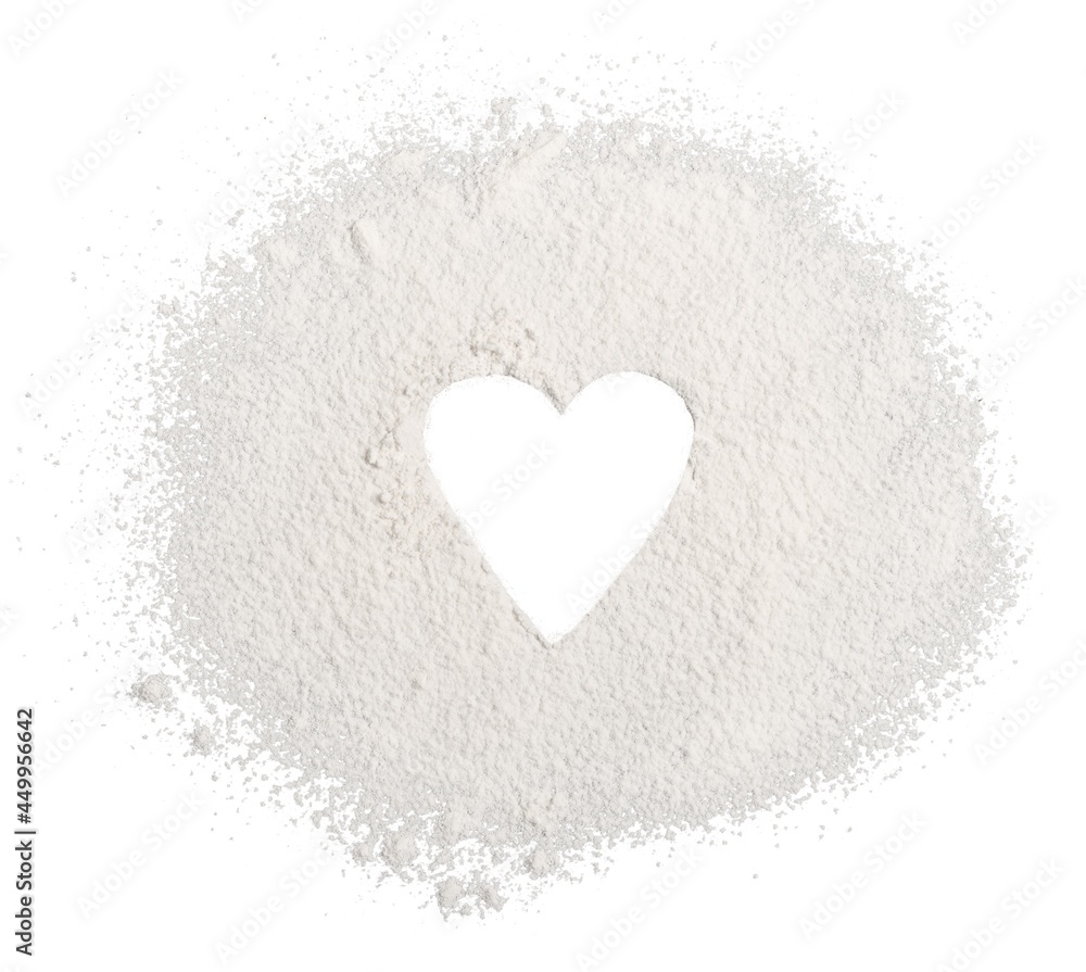 Heart with flour.