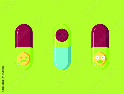 Global Health - Drug Abuse - pills capsules in green background