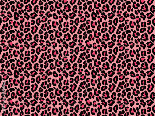 Pink leopard skin print. Animal decorative pattern design for textile, paper and clothes.