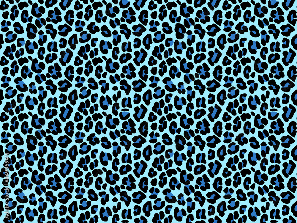 Blue leopard skin print. Animal decorative pattern design for textile, paper and clothes. Blue leopard skin print. Animal decorative pattern design for textile, paper and clothes.
