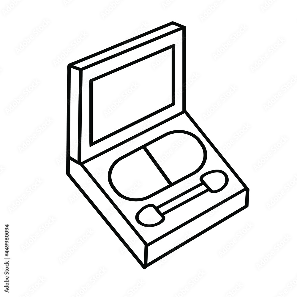 Eyeshadow palette outline icon. Make up palette simple line vector icon. Vector illustration isolated on white. Eyeshadow palette outline icon. Make up palette simple line vector icon. Vector illustration isolated on white.
