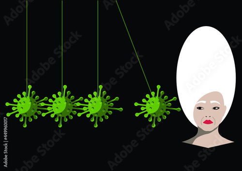 GLOBAL HEALTH – CORONAVIRUS – COVID - virus pendulum reaching elderly