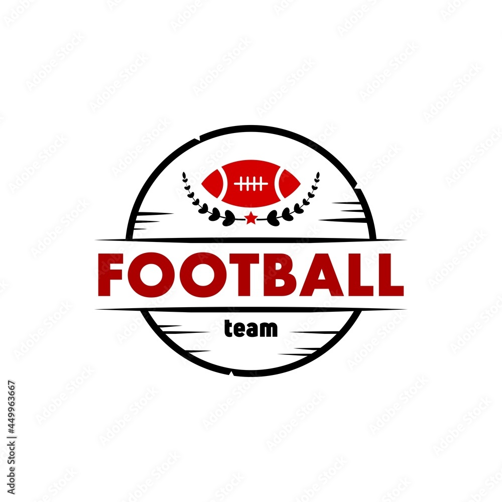 Fototapeta premium Football logo with winning ball and ribbon elements. sports logo, line and country logo.