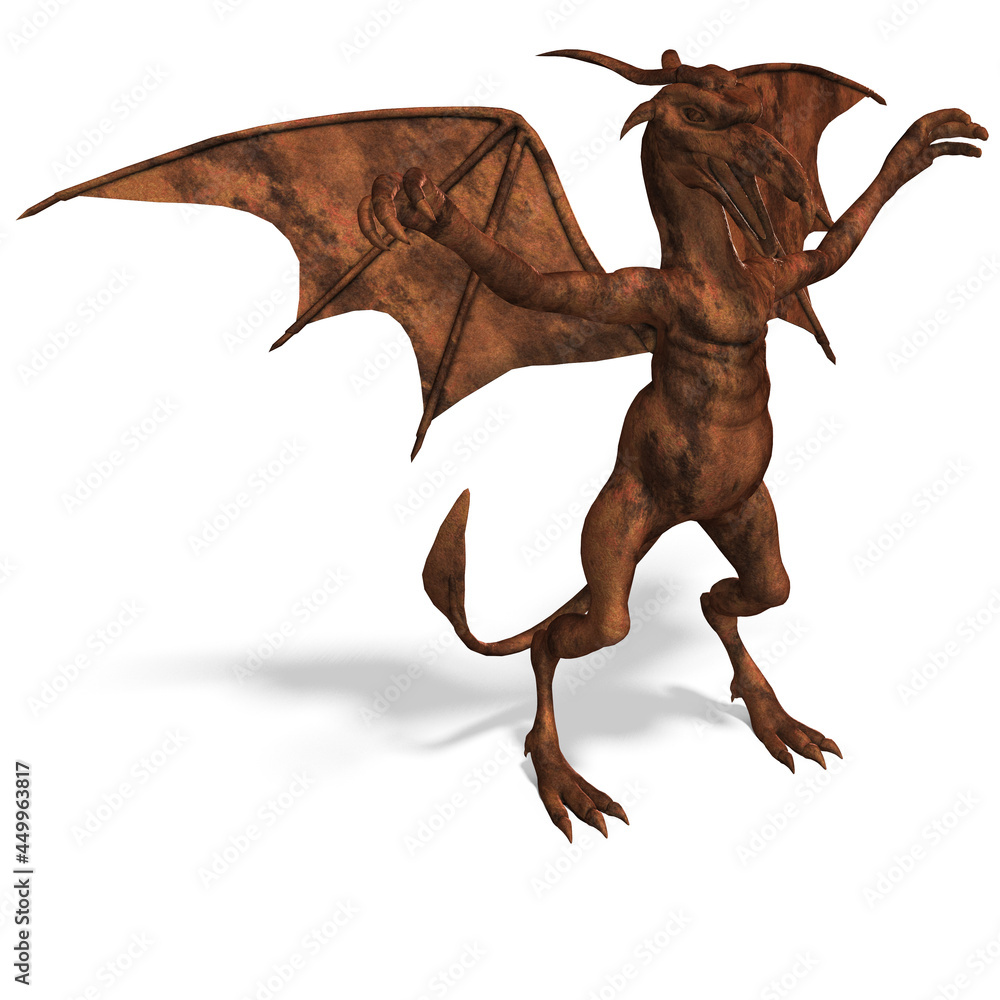 Fototapeta premium 3d-illustration of an isolated mystical fantasy gargoyle
