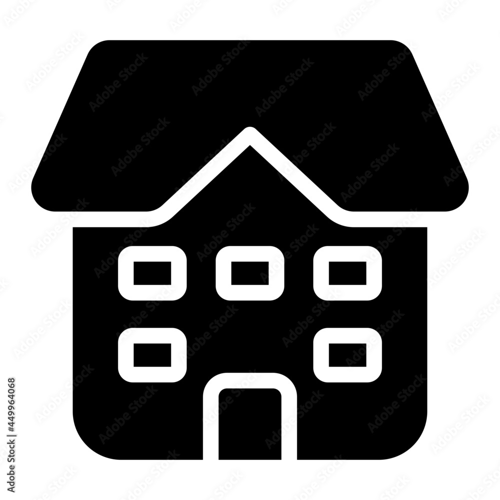home building glyph icon